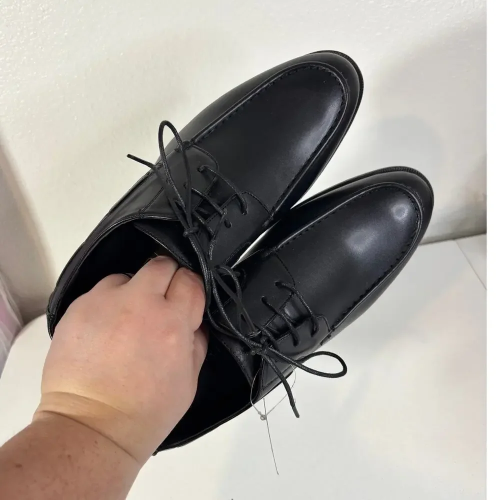 Tahari NWT Men's Size US 8.5 Black Leather Oxford Dress Shoes - Randall